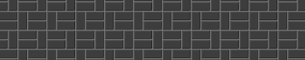 Tejido de mosaico horizontal de azulejos de tejido negro Textura de respaldo de cocina Baño ducha o inodoro Suelo del pavimento Fondo de pared de ladrillo de piedra o cerámica