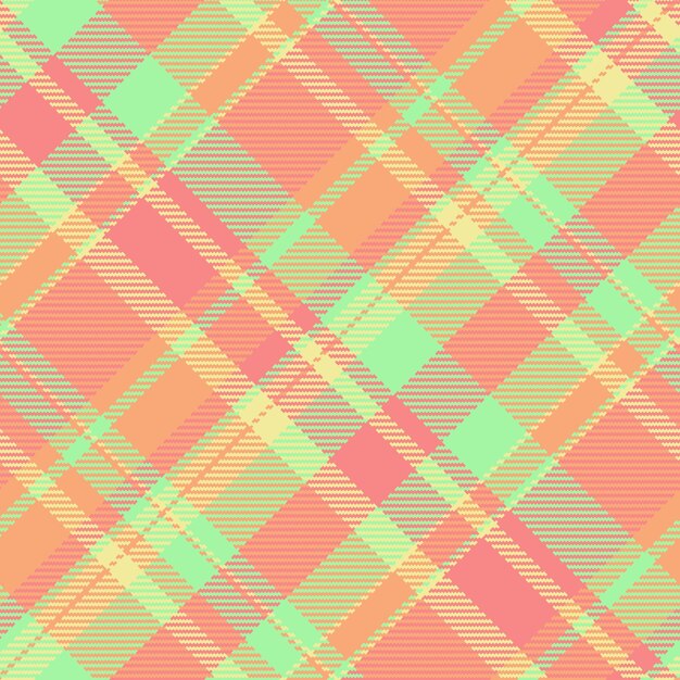 Tejido pastel tartan fondo india textura sin costuras vectorial patrón de cuadros de identidad textil de cheque en colores naranja y rojo