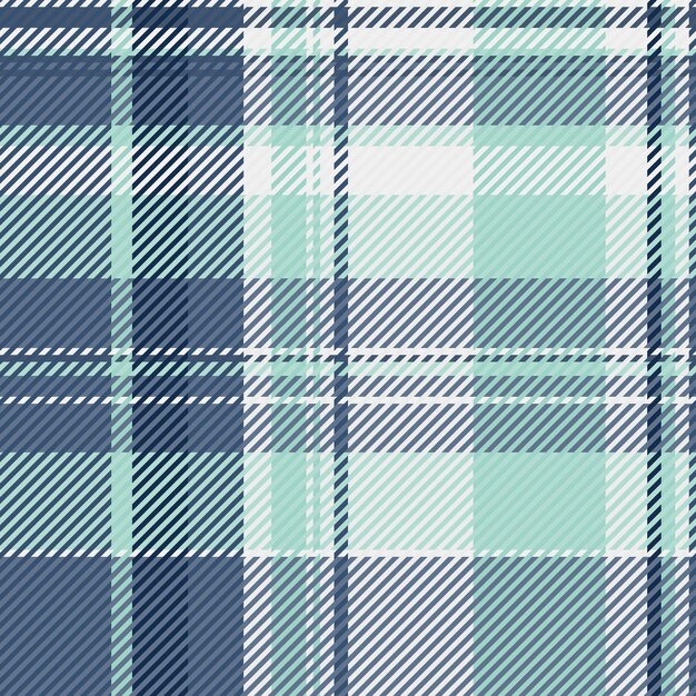 Tejido de patrón de pliegue textura vectorial de arte a cuadros sin costuras México fondo tartan textil de cheque en colores azules y claros
