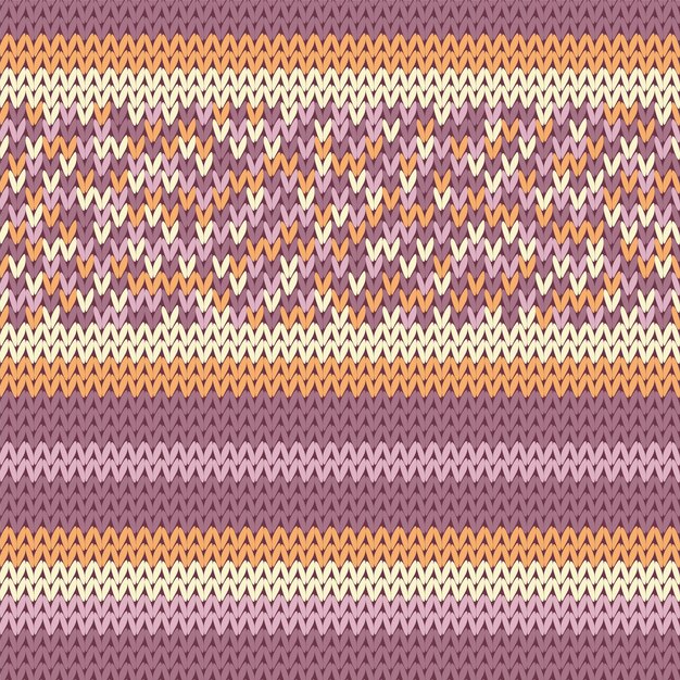 Vector tejido de punto artesanal, adorno a rayas, suéter de invierno, textil de punto a rayas