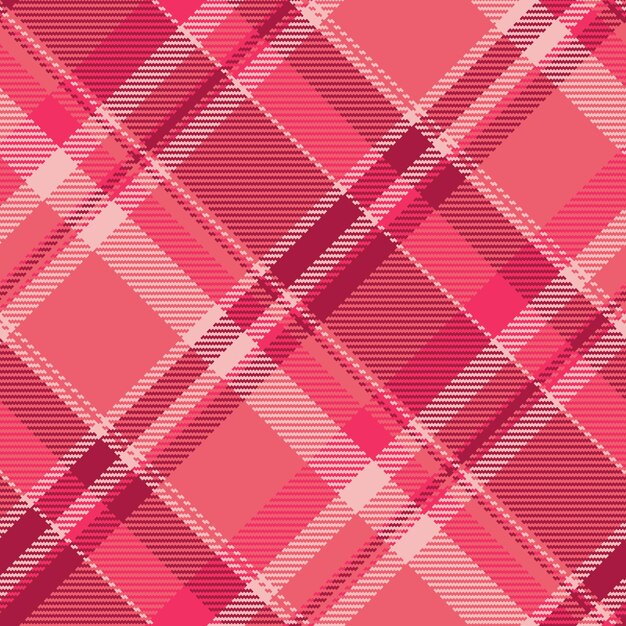 Tejido de tartan textil fresco textura suave verificación de fondo patrón sin costuras vectorial adolescente a cuadros en colores rojos y claros