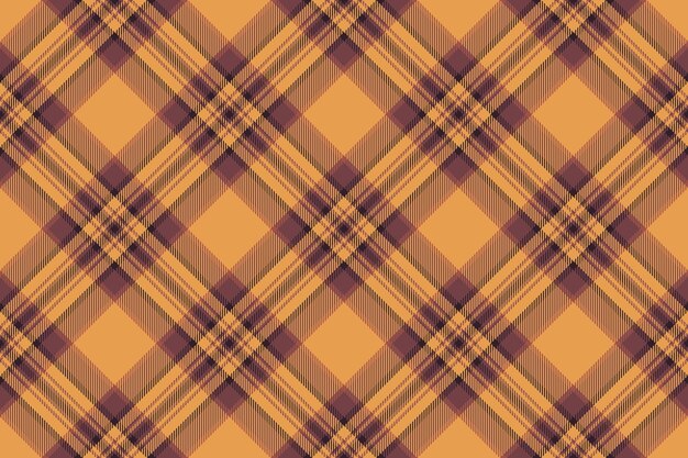 Tejido de tartan vectorial de textura de fondo textil con un patrón a cuadros de color rojo y naranja