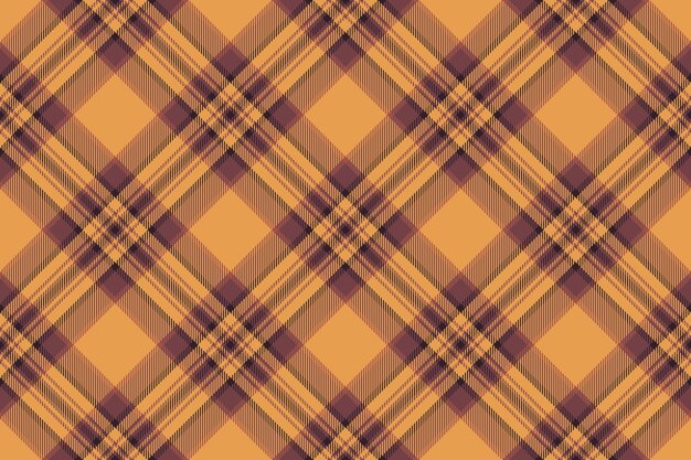 Tejido de tartan vectorial de textura de fondo textil con un patrón a cuadros de color rojo y naranja