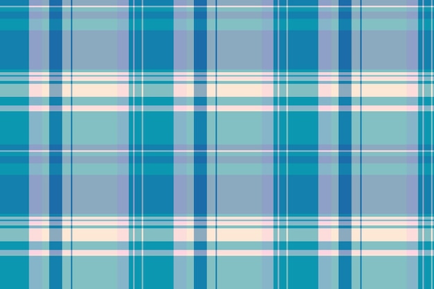 Tejido textil de nobleza de tartan a cuadros periódicos con textura vectorial de fondo básica sin costuras en colores cian y pastel