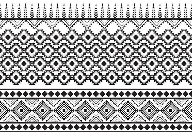 Tejido tradicional tribal batik étnico ikat patrón floral sin costuras deja diseño repetitivo geométrico