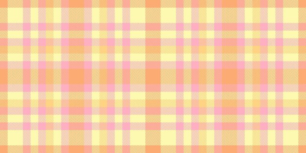Tejido vectorial de fondo pastel chequeo de patrón sin costuras punk textil de fiesta con textura a cuadros tartan en colores amarillo y rojo