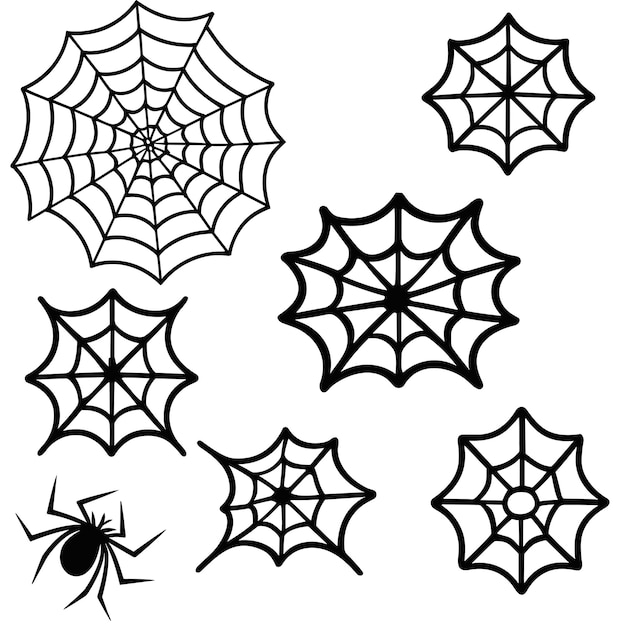 Tela de araña de Halloween y fondo de Vector de araña