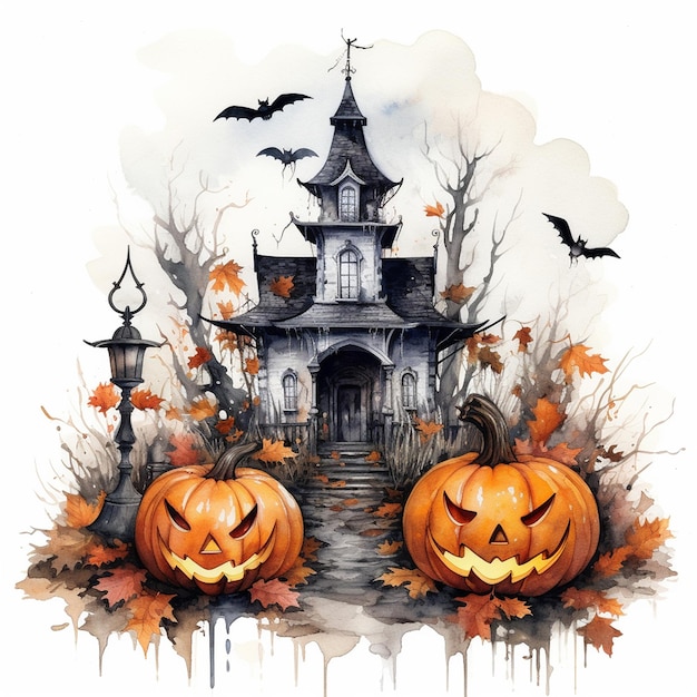 Vector la tela de araña de los niños se mueve con velas animadas papel tapiz de halloween fondo de casa aterrador