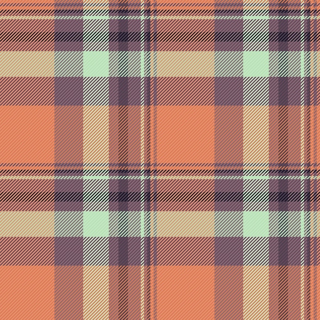 Tela sin costuras de tartán con patrón de textura vectorial con un fondo textil a cuadros