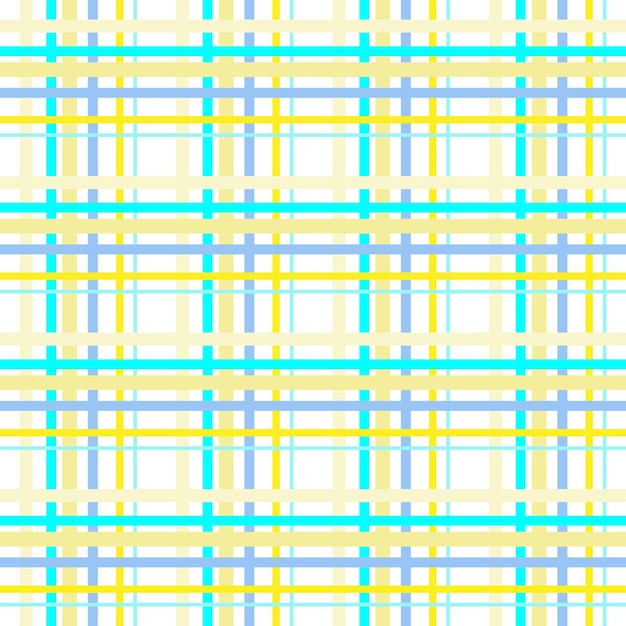 Tela escocesa de tartán escocés línea de tela de madrás color amarillo azul patrones sin costura vector retro mínimo