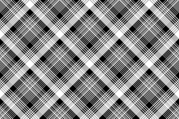 Tela escocesa de tartán negro blanco tela textura de patrones sin fisuras