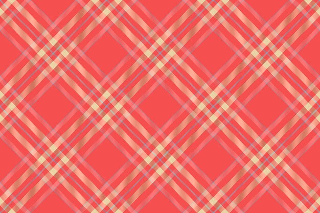 Tela escocesa textil vectorial de tartán de textura de patrón con un fondo transparente de tela en colores rojos y claros