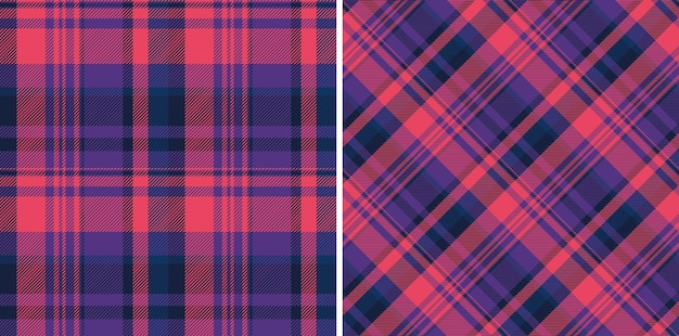 Tela de patrón tartán de vector de textura textil con un control de fondo a cuadros sin costuras Establecido en colores oscuros Tendencias de la industria de la confección