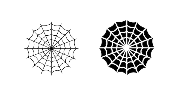 La telaraña de Halloween aislada sobre un fondo blanco El conjunto de telarañas venenosas de Héctor Ilustración vectorial