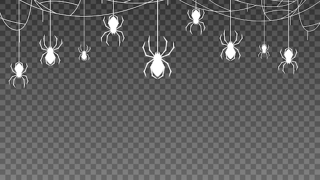 Telaraña sobre fondo oscuro Elementos de diseño de Halloween Spooky Scary Horror Decor Vector