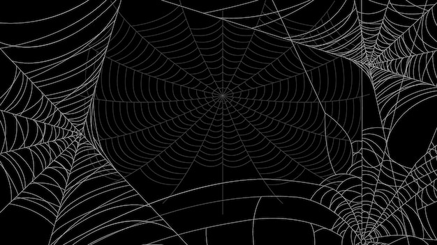 Telaraña sobre fondo oscuro Elementos de diseño de Halloween Spooky Scary Horror Decor Vector
