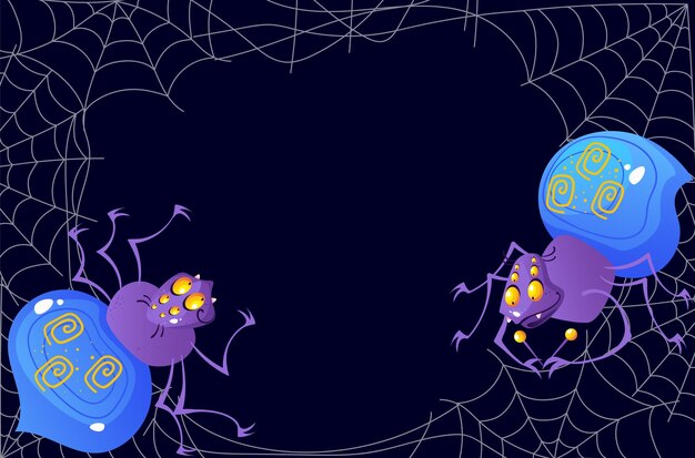Telaraña telaraña telaraña banner cartel marco fondo concepto dibujos animados diseño gráfico