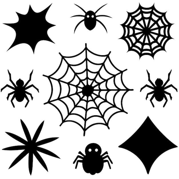telas de araña conjuntos vectoriales de elementos de Halloween