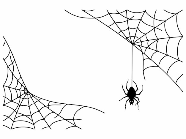 Las telas de araña de halloween ilustración de silueta