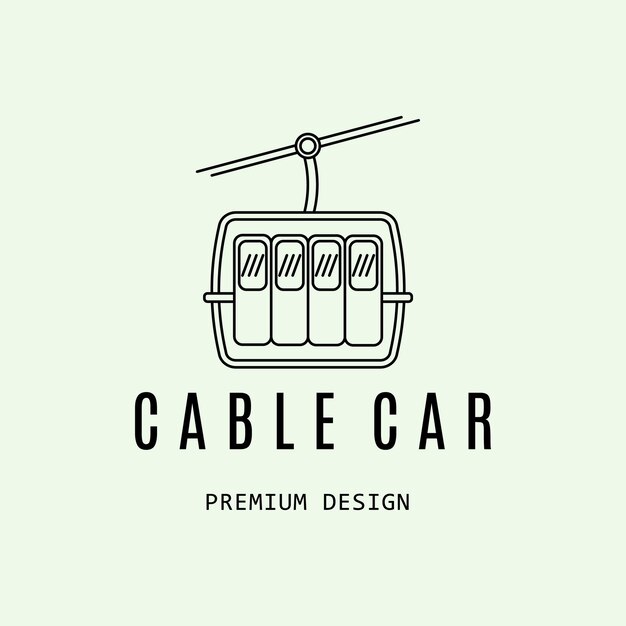 Teleférico logo icono diseño minimalista vector ilustración para viajar