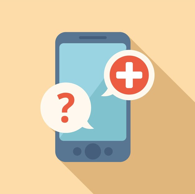 Teléfono ayuda médica icono vector plano Médico en línea Servicio de salud
