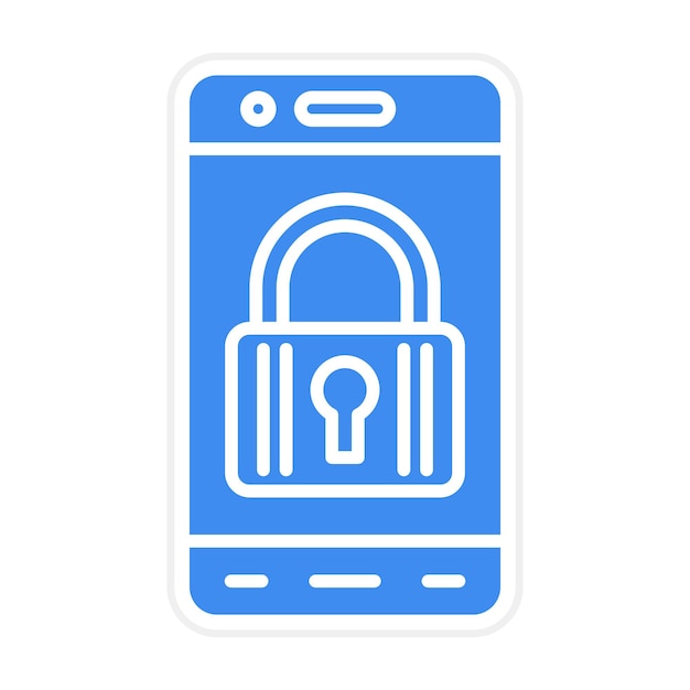 un teléfono azul con un candado en él