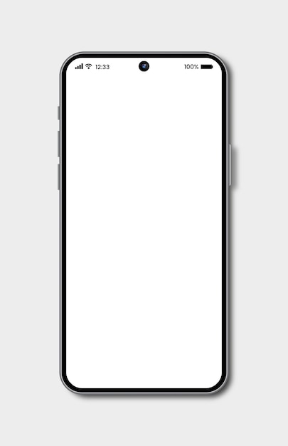 Un teléfono en blanco y negro con una pantalla blanca que dice toque en la parte inferior