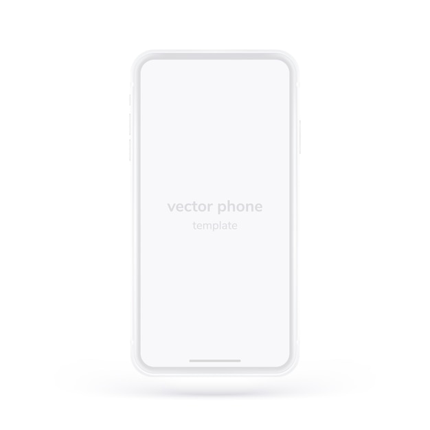 Vector teléfono blanco. plantilla realista. con pantalla vacía para presentaciones de negocios.