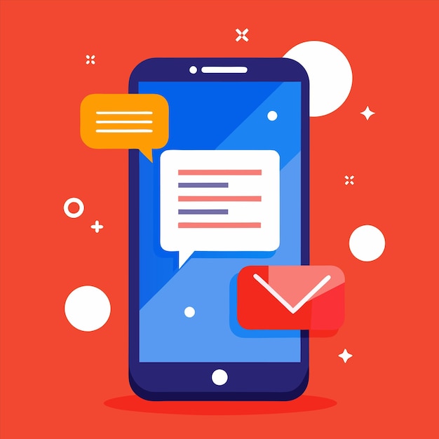 un teléfono celular azul con un fondo rojo con un fondo Rojo con una nota en el medio