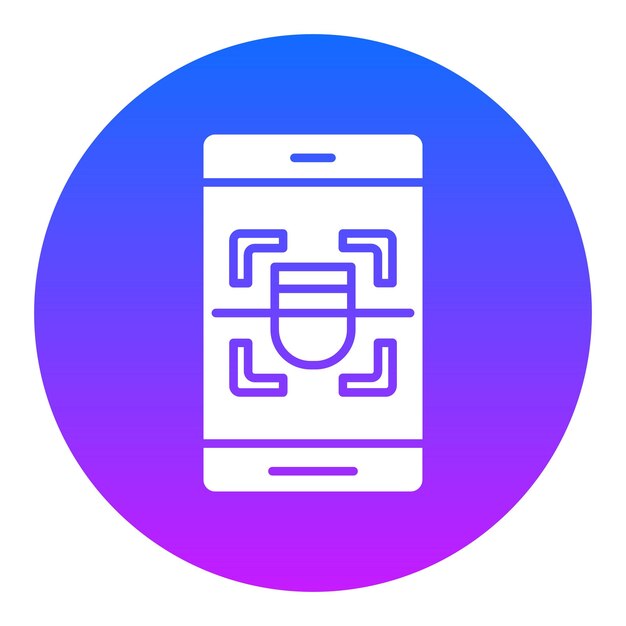 un teléfono celular azul y rosa con un círculo azul y rosa