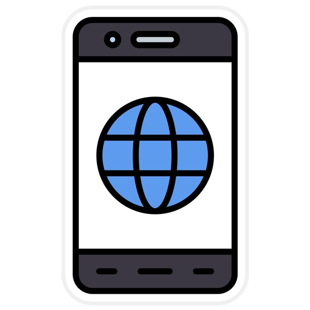 Vector un teléfono celular con un globo en la pantalla