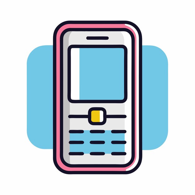un teléfono celular rosa y plateado con un fondo rosa y azul