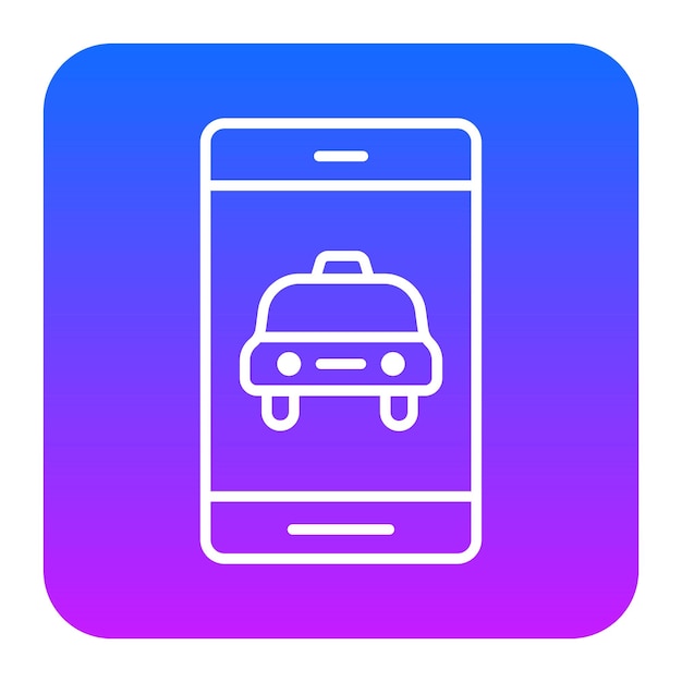 un teléfono con un coche en él que dice taxi en él