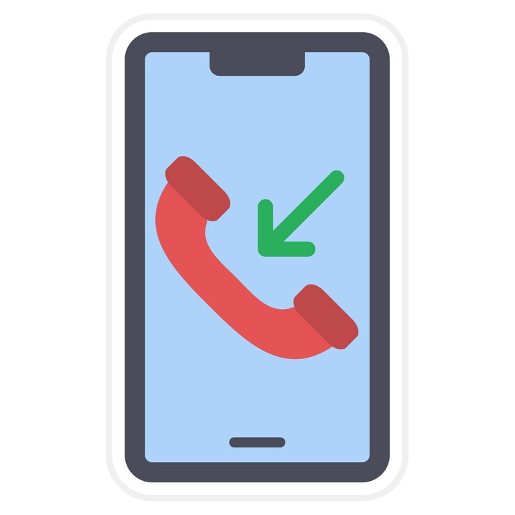 Vector un teléfono con una flecha verde que señala a la derecha