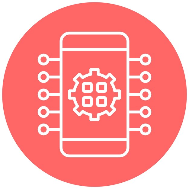 un teléfono con un fondo rojo con un diseño circular en el medio