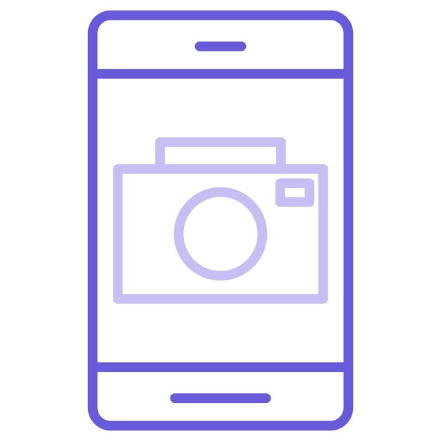 un teléfono con una foto de una cámara y una imagen de una cámara en él