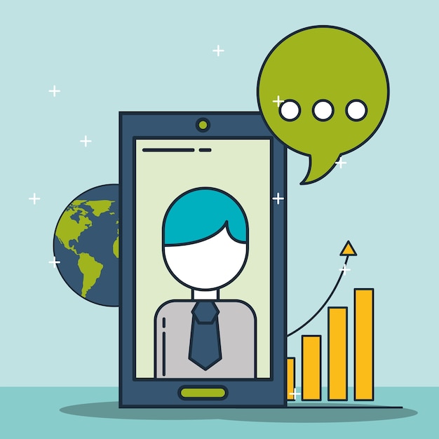teléfono hombre de negocios mundo