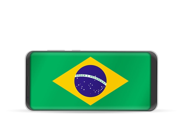 Vector teléfono inteligente bandera de brasil