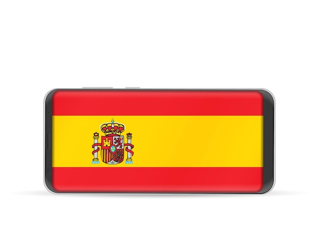 Vector teléfono inteligente bandera de españa