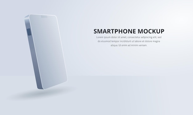 Vector teléfono inteligente blanco vector realista en estilo minimalista