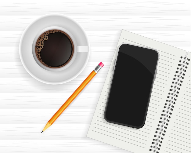 Teléfono inteligente café y portátil planamente en estilo plano Ilustración de carácter vectorial plano