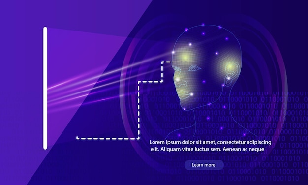 Teléfono inteligente de desbloqueo isométrico, concepto de sistema de reconocimiento facial, con biométrico facial