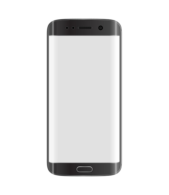 Teléfono inteligente con diseño de pantalla de borde Color negro con pantalla blanca en blanco