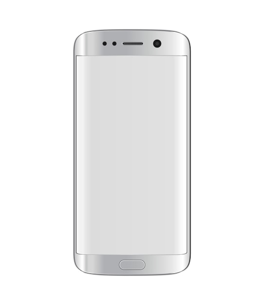 Teléfono inteligente con diseño de pantalla de borde Color plateado con pantalla blanca en blanco