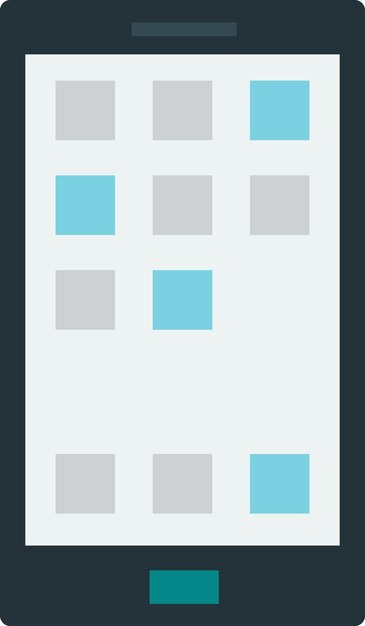 Teléfono inteligente con ilustración de aplicación en estilo minimalista