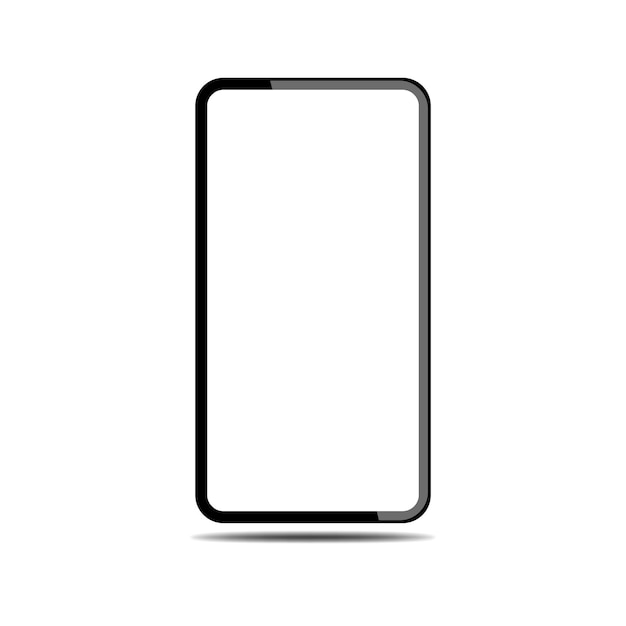 Teléfono inteligente de moda realista sin marco con pantalla blanca en blanco Maqueta vectorial