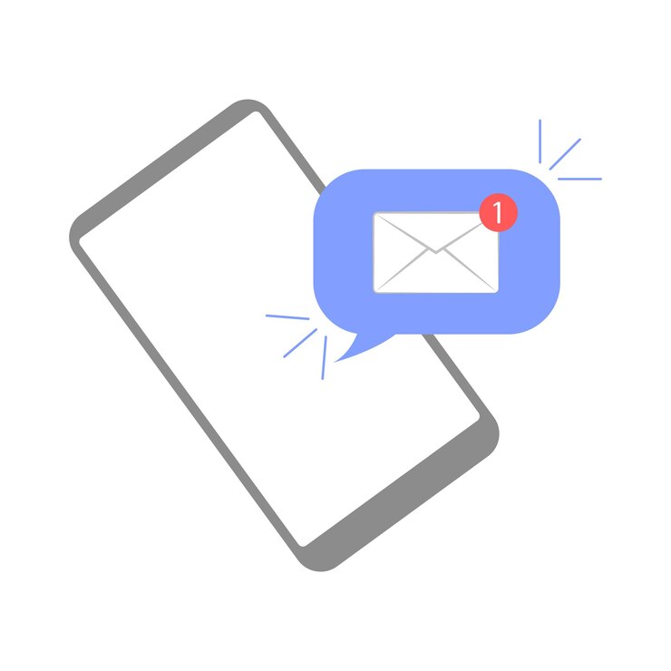 Vector teléfono inteligente con un nuevo mensaje en la pantalla chat sms mensajería instantánea concepto de mensajería móvil para sitios web