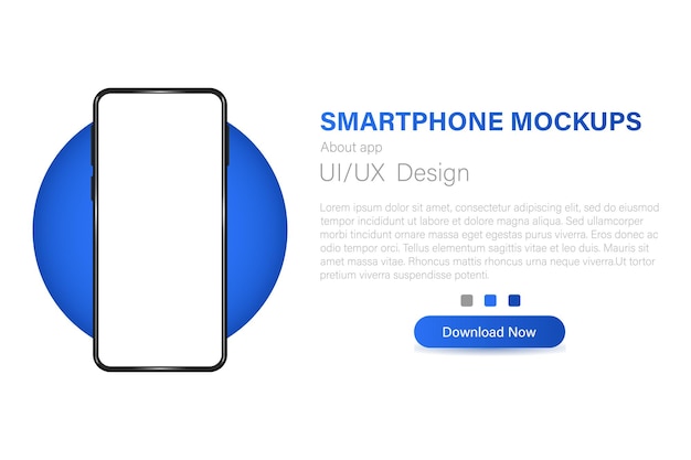 Teléfono inteligente con pantalla en blanco Ilustración vectorial realista del teléfono celular