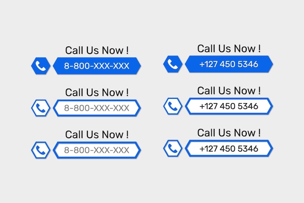 Vector teléfono llámenos ahora colección de plantillas.