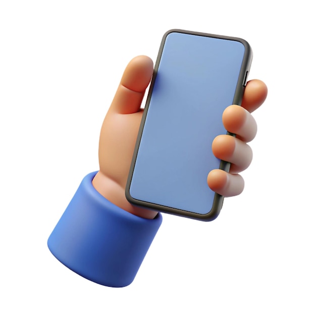 teléfono en la mano concepto de negocio 3D icono vectorial ilustración estilo minimalista